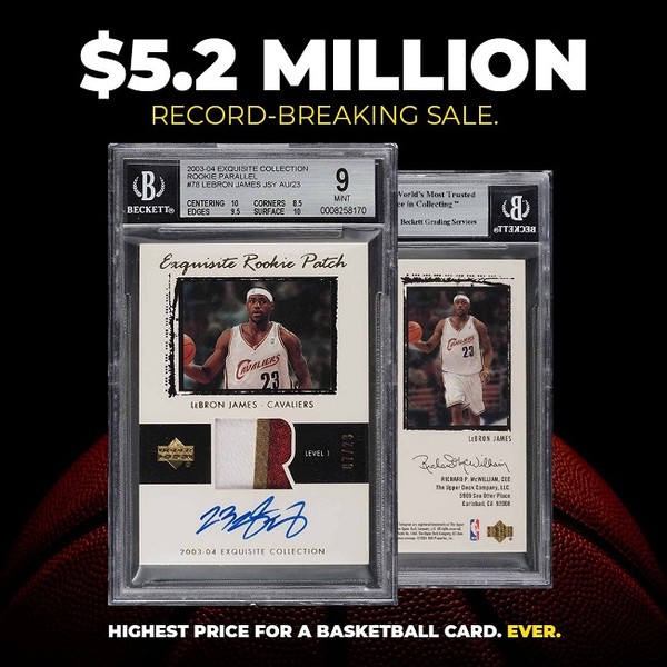 card LeBron James milhões