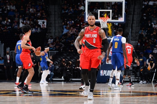 lillard vitória blazers playoffs nuggets