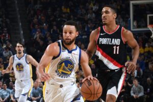 stephen curry warriors blazers