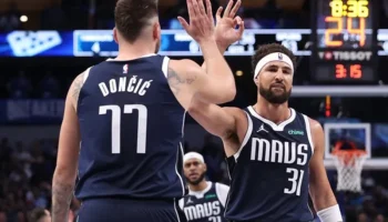 Doncic Thompson Mavericks Spurs